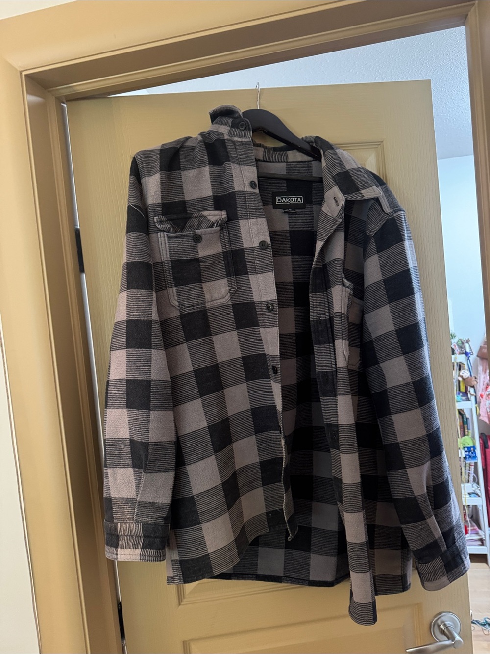 Dakota Men's Black and Gray Plaid Shirt Jacket